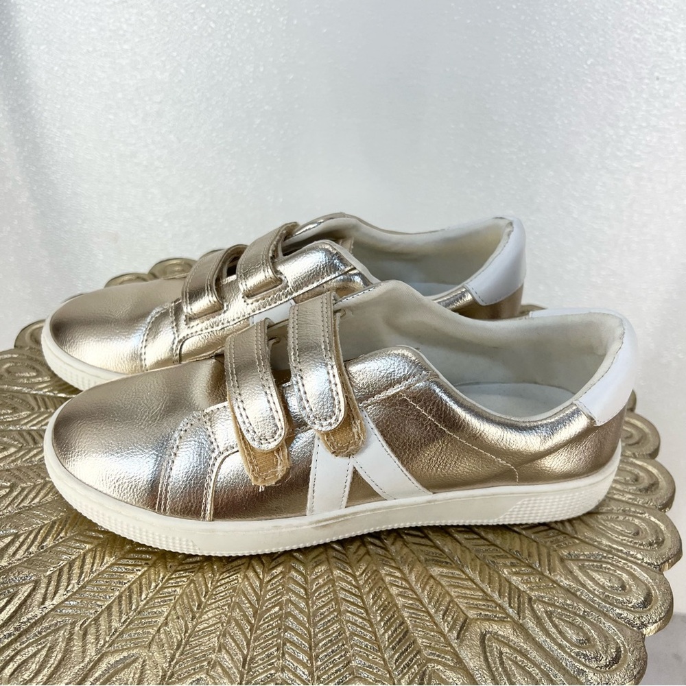 MIA Gold Metallic Sneakers | Girls Size 5M | Velcro Strap‎ Casual Shoes NWOT